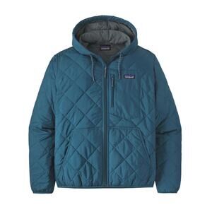 Patagonia EUC Men's Wavy Blue Diamond Quilted Bomber Hoody Jacket Full Zip L